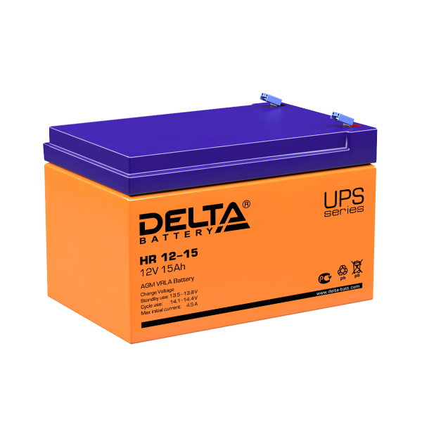 Аккумулятор для ИБП Delta Battery HR 12-15 12 В 15 Ач