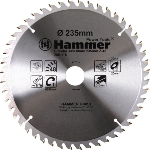 Диск для пилы Hammer Flex 205-118 CSB WD 235мм